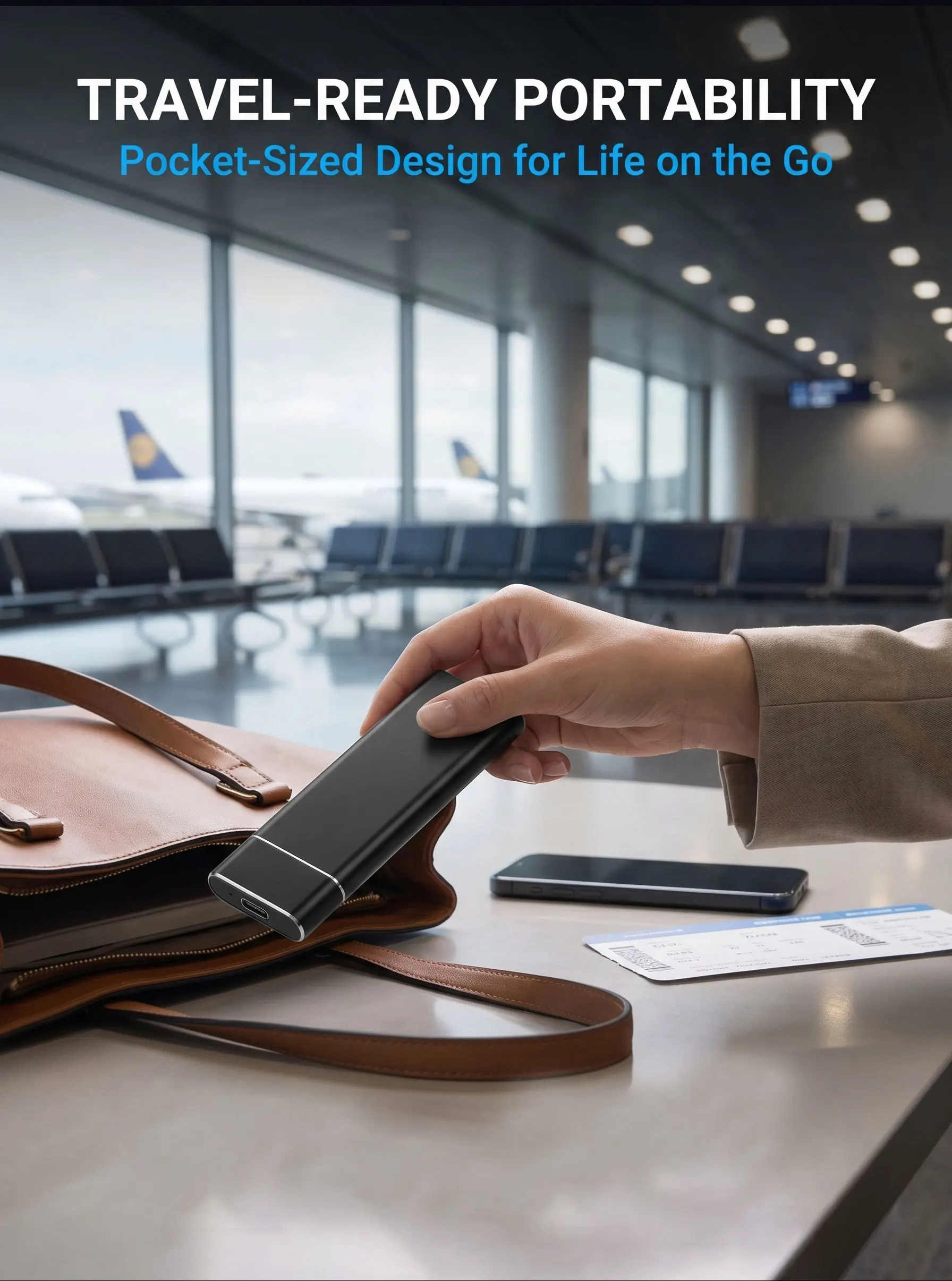 Fast transmission external solid-state drive, portable SSD, 2TB/4TB high-capacity external hard drive, suitable for PC/data tran
