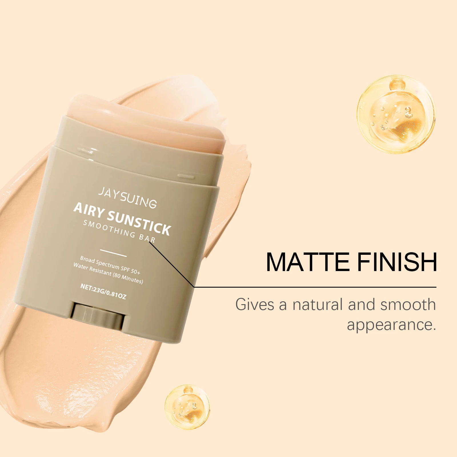 Face Cream Stick Moisturizing Facial Body Sunscreen Matte Sun Stick SPF 50+ UV Protective Cream Refreshing Hydrating Waterproof