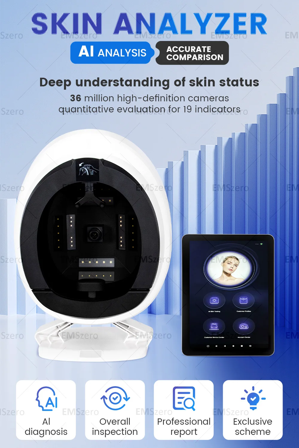 AISA Q1 Skin Analyzer X5 3D Professional Facial Skin Analyzer Machine O1 Pro AI Skin Analysis Scanner 15.6inch 10 Light Spectrum AISA Q1 Skin Analyzer X5 3D Professional Facial Skin Analyzer Machine O1 Pro AI Skin Analysis Scanner 15.6inch 10 Light Spectrum