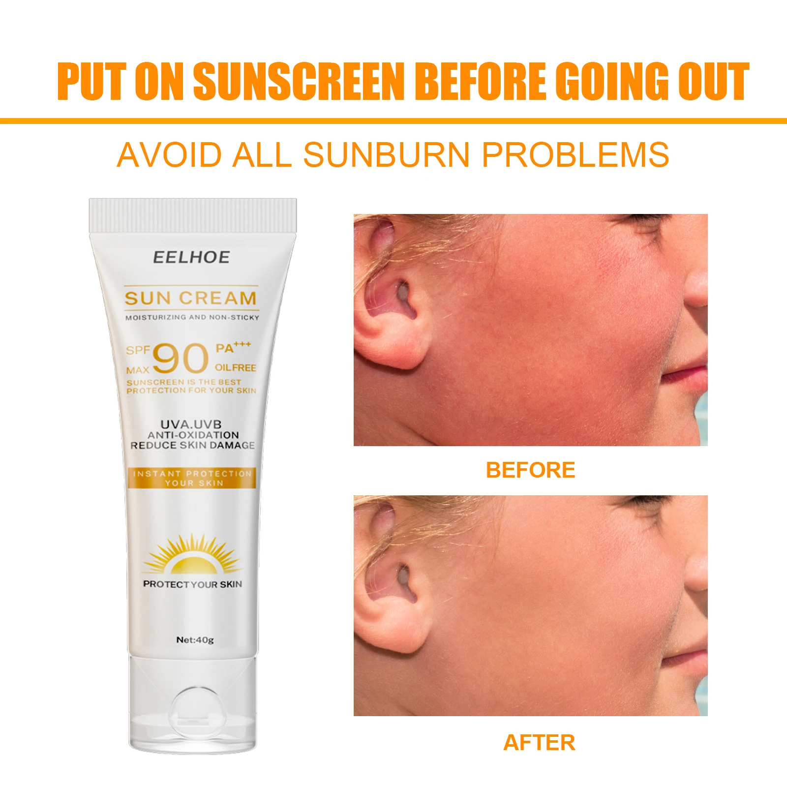 Facial Cream Sunscreen SPF 90 Brighten Sun Cream For Face Body Oil Control Moisturizer Daily Sunblock Skin UV Protective Lotion Facial Cream Sunscreen SPF 90 Brighten Sun Cream For Face Body Oil Control Moisturizer Daily Sunblock Skin UV Protective Lotion
