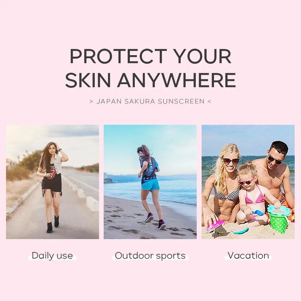 Sakura Sunscreen Cream SPF50 Moisturizing UV Protect Face Body Sunscreen Isolation Lotion Oil Control Reduce Melanin Skin Care