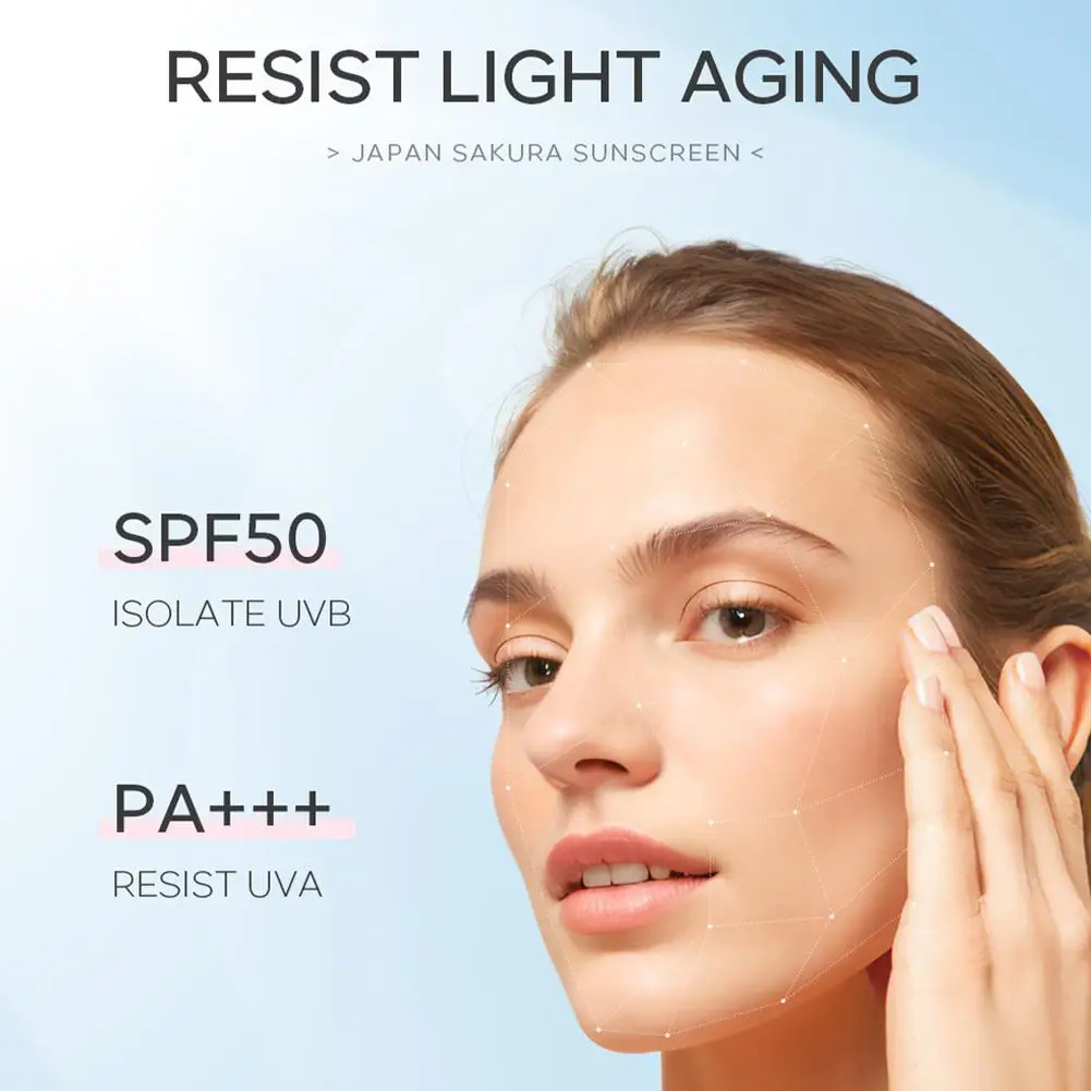 Sakura Sunscreen Cream SPF50 Moisturizing UV Protect Face Body Sunscreen Isolation Lotion Oil Control Reduce Melanin Skin Care