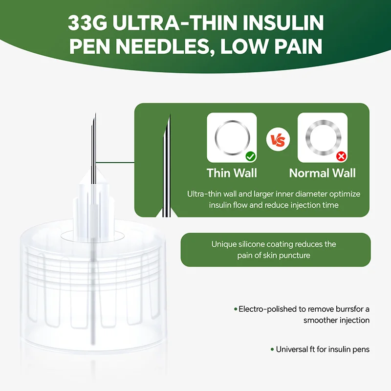 33G 4mm Insulin Pen Needles 10/30/100 Painless Sterile Pen Tips for Diabetic Insulin Peptide Injection Pen, Eyelid Tattoo Needle