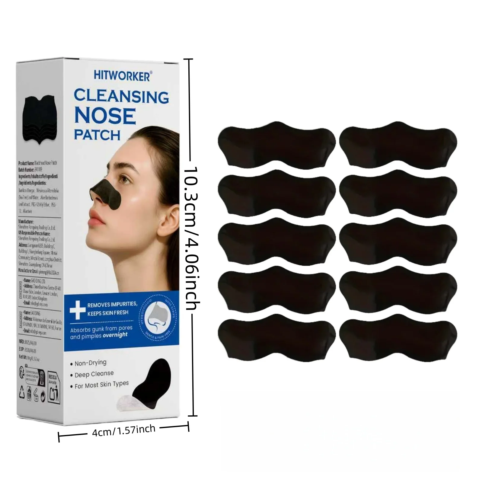 Alcohol-Free Nose Cleaning Strips – Deep Cleansing Pore Patches for Excess Oil Removal Refined Skin, Mild Fragrance-Free