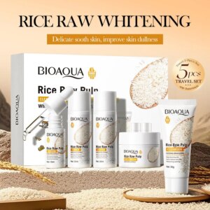 BIOAOUA Rice Raw Whitening Set Moisturize Facial Cleanser