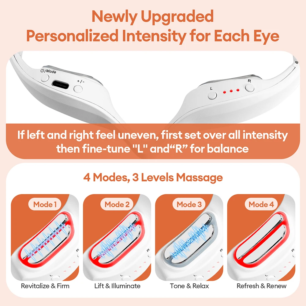 Electric 3D Eyes Massager EMS Eye Massage Glasses Red Light Eye Care Lighten Dark Circles Eye Relax Massager Electric 3D Eyes Massager EMS Eye Massage Glasses Red Light Eye Care Lighten Dark Circles Eye Relax Massager