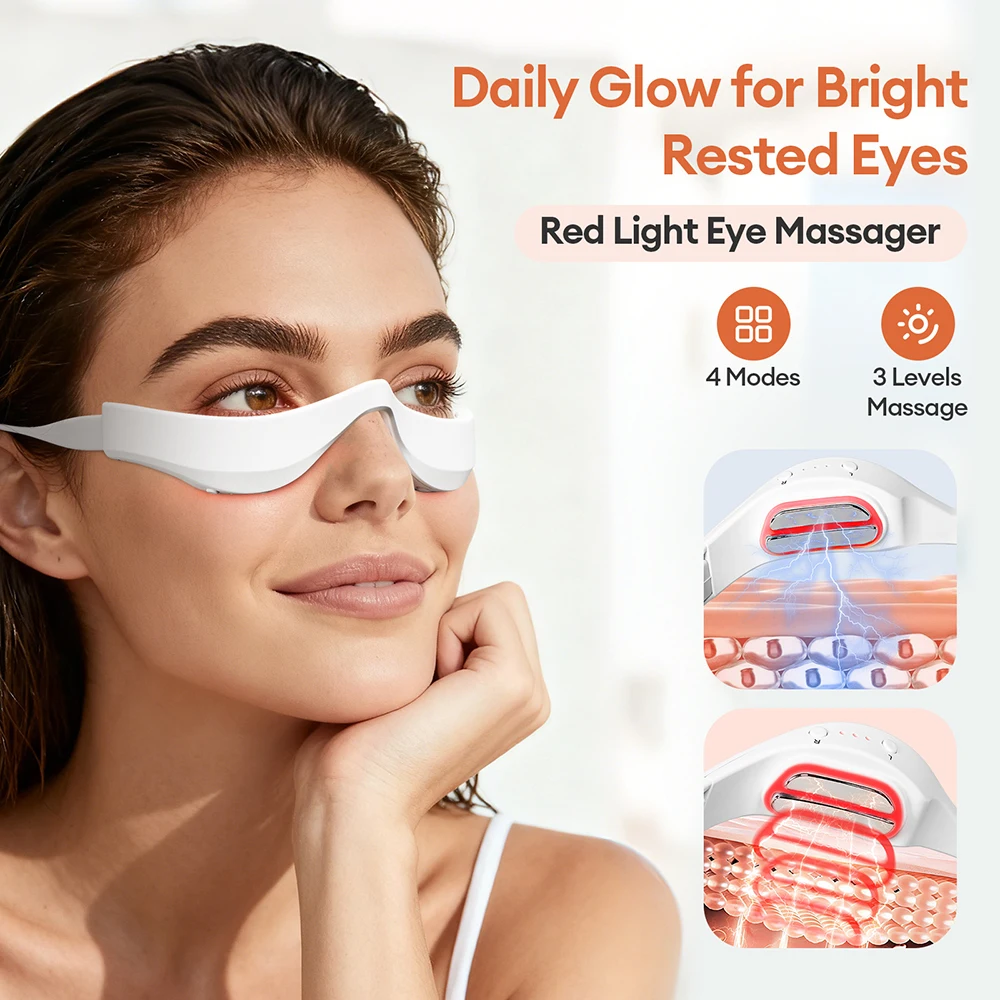 Electric 3D Eyes Massager EMS Eye Massage Glasses Red Light Eye Care Lighten Dark Circles Eye Relax Massager Electric 3D Eyes Massager EMS Eye Massage Glasses Red Light Eye Care Lighten Dark Circles Eye Relax Massager