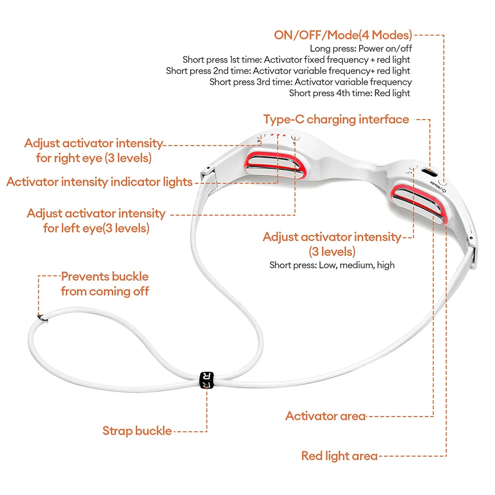 Electric 3D Eyes Massager EMS Eye Massage Glasses Red Light Eye Care Lighten Dark Circles Eye Relax Massager Electric 3D Eyes Massager EMS Eye Massage Glasses Red Light Eye Care Lighten Dark Circles Eye Relax Massager