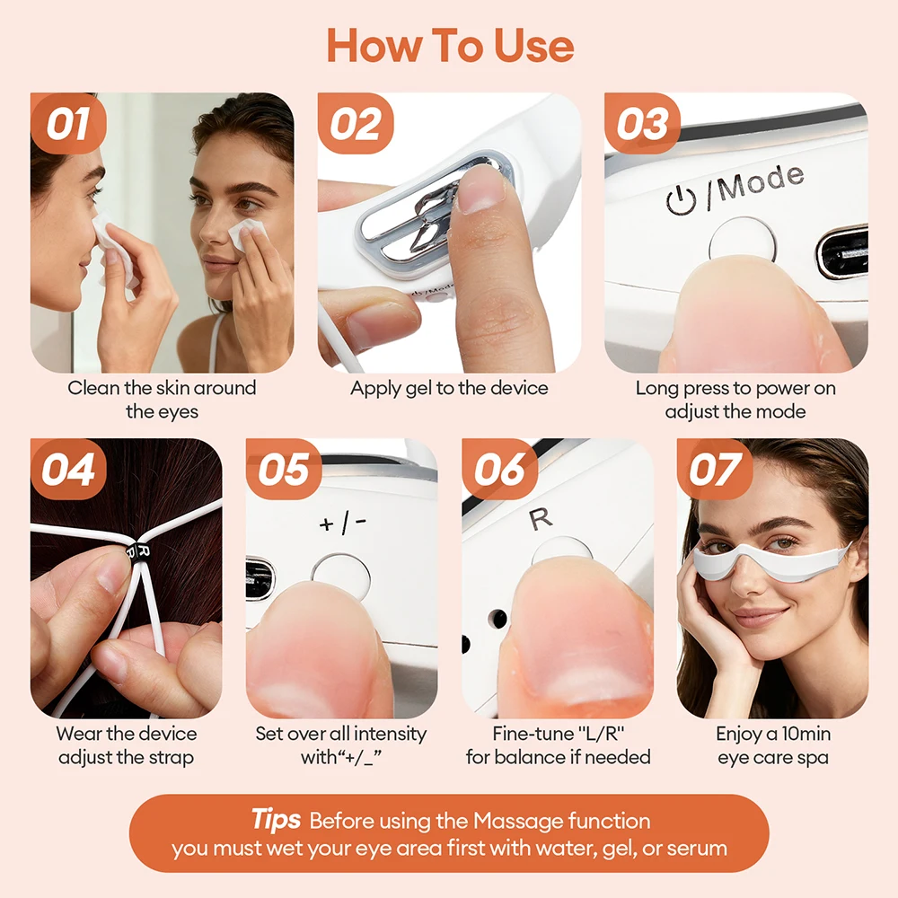 Electric 3D Eyes Massager EMS Eye Massage Glasses Red Light Eye Care Lighten Dark Circles Eye Relax Massager Electric 3D Eyes Massager EMS Eye Massage Glasses Red Light Eye Care Lighten Dark Circles Eye Relax Massager