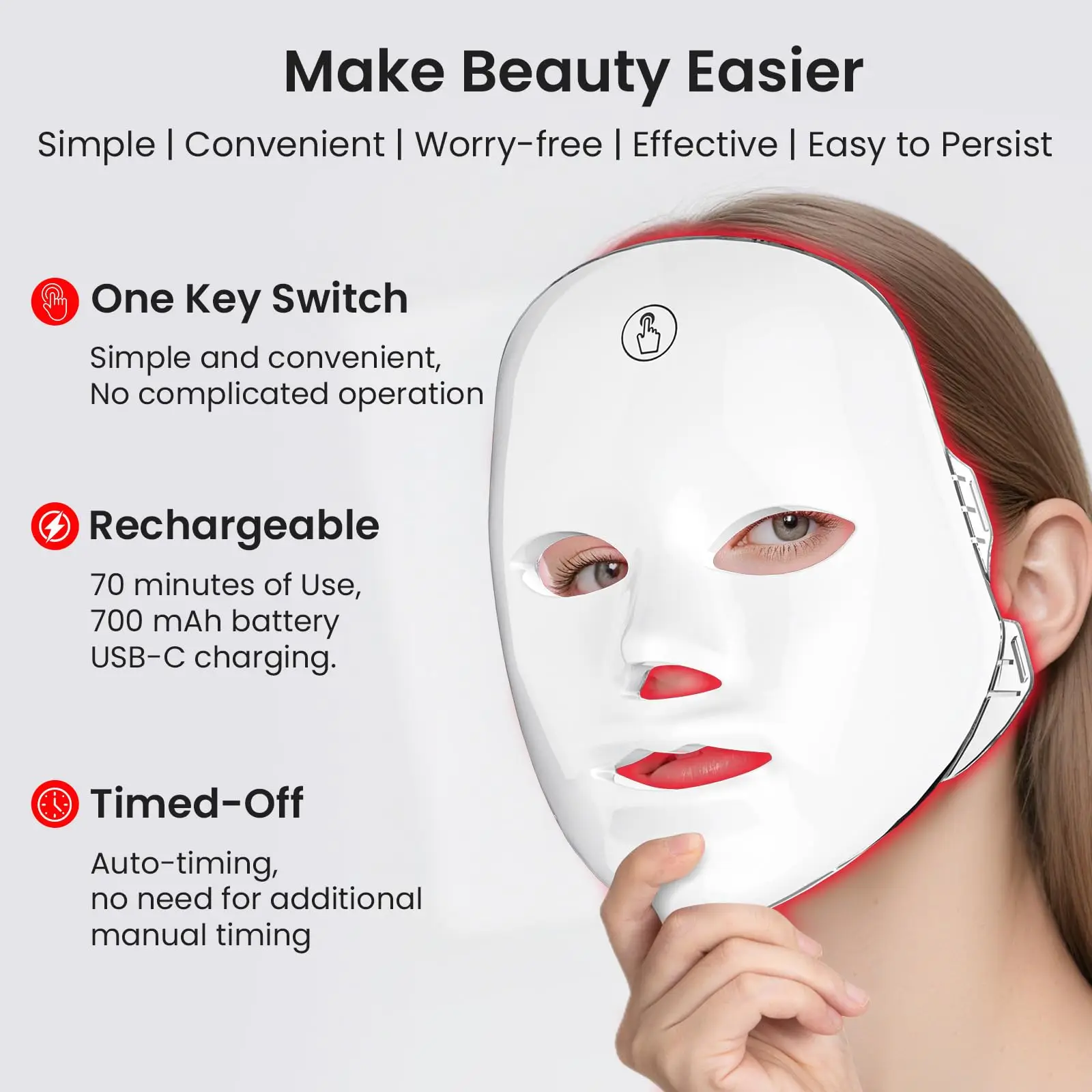 Portable Silicone 7 Colors LED Face Mask Wireless Use Photon Facial Skin Tighten Rejuvenation Reduce Wrinkle Facial Care Mask