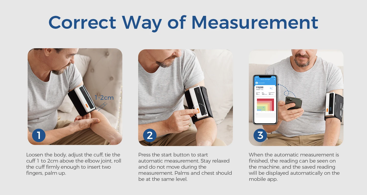 Checkme BP2 Upper Arm Blood Pressure Monitor with ECG Wireless Blood Pressure Machine with Bluetooth ECG and Heart Rate Monitor