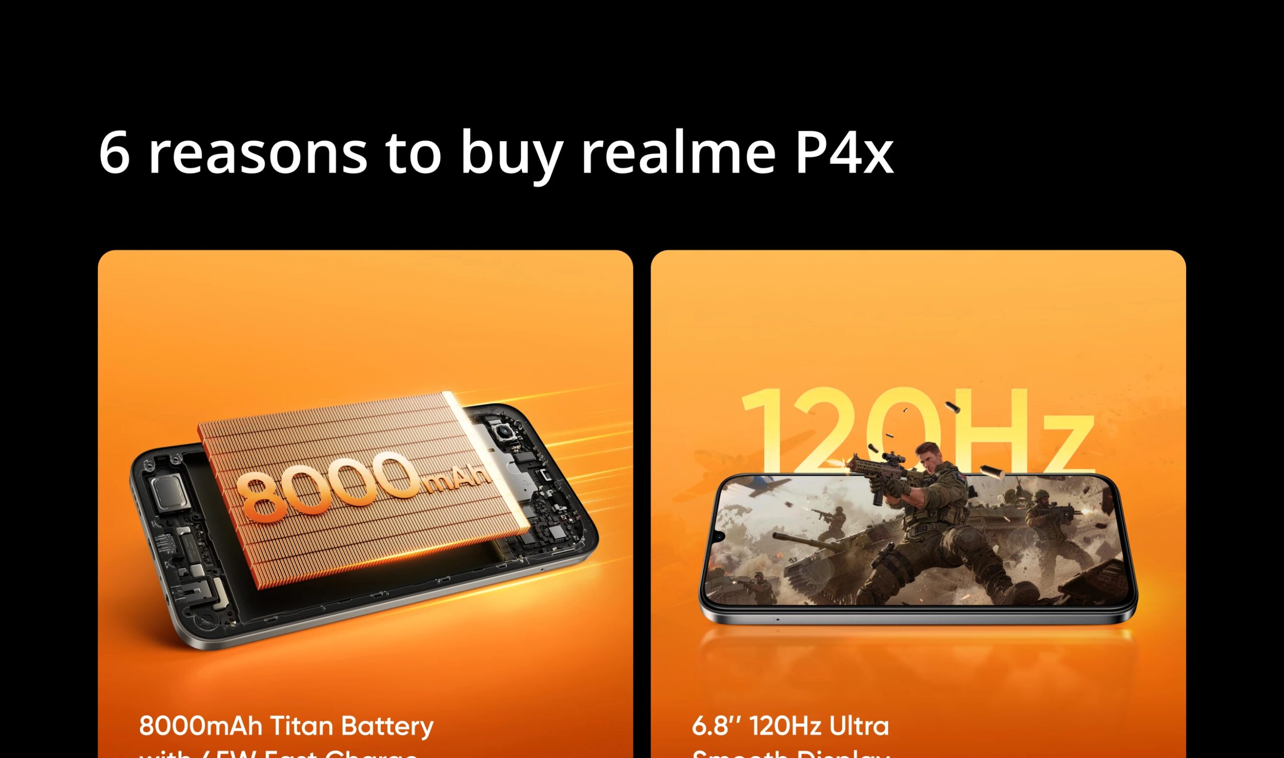 [New] realme P4x Smartphone NFC 8000mAh Battery 45W Charge 6.8