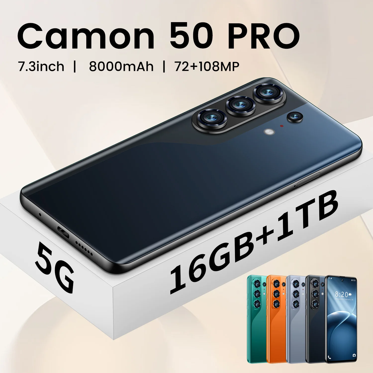 High Quality 2026 New Camon 50 Pro original intelligent 5G dual card dual standby system global version 8000mAh battery Arrival