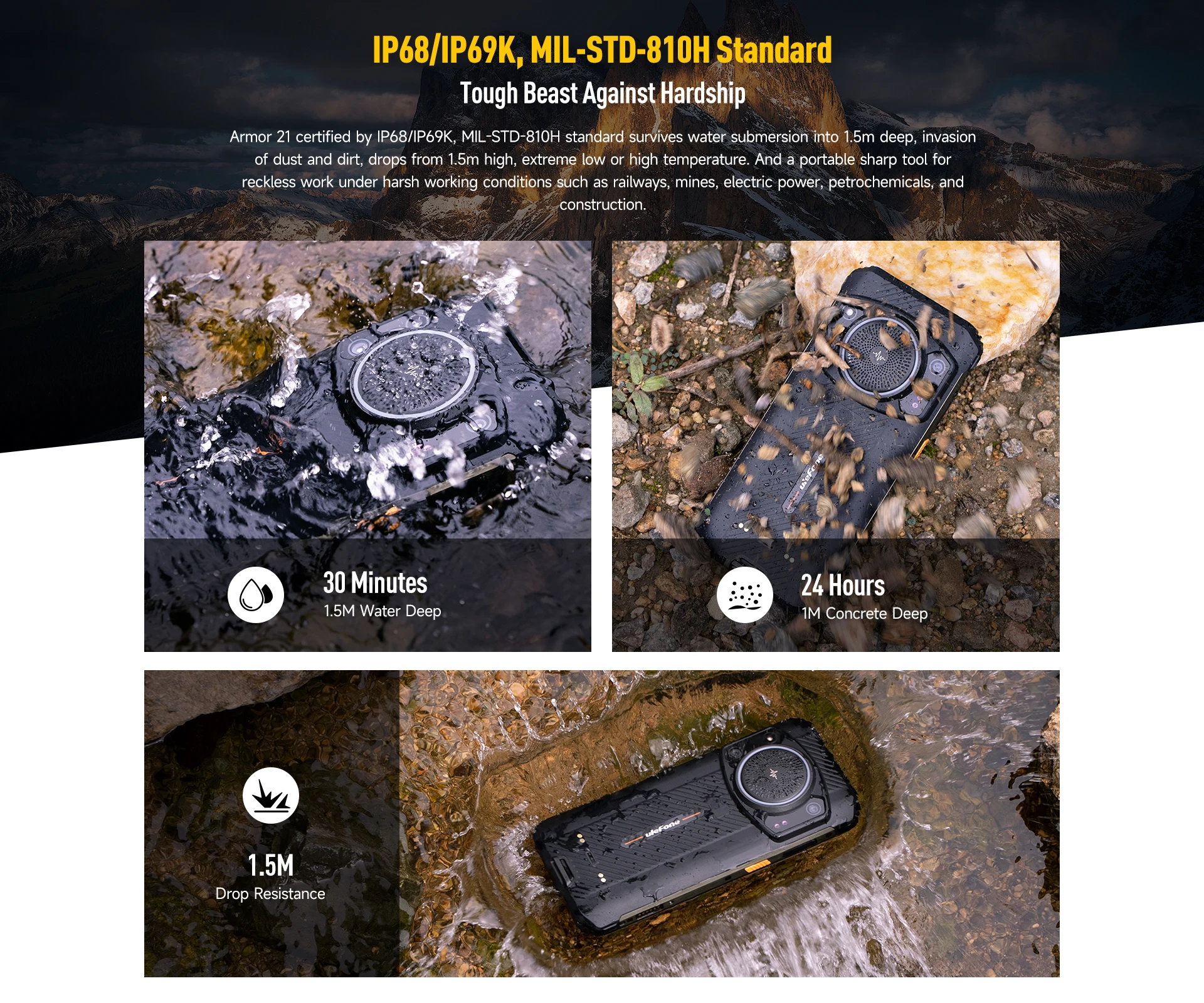 Rugged Phone Ulefone Armor 21 16GB RAM 256GB ROM Smartphone Android 15 G99 moblie phone 64MP 9600mAh Global
