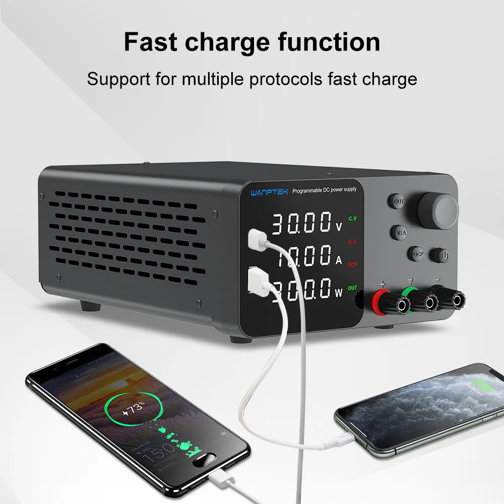 Wanptek DC Lab Power Supply 30V 60V 120V Adjustable Voltage Regulator Preset Voltage Current Dual Input Voltage 220V/110V