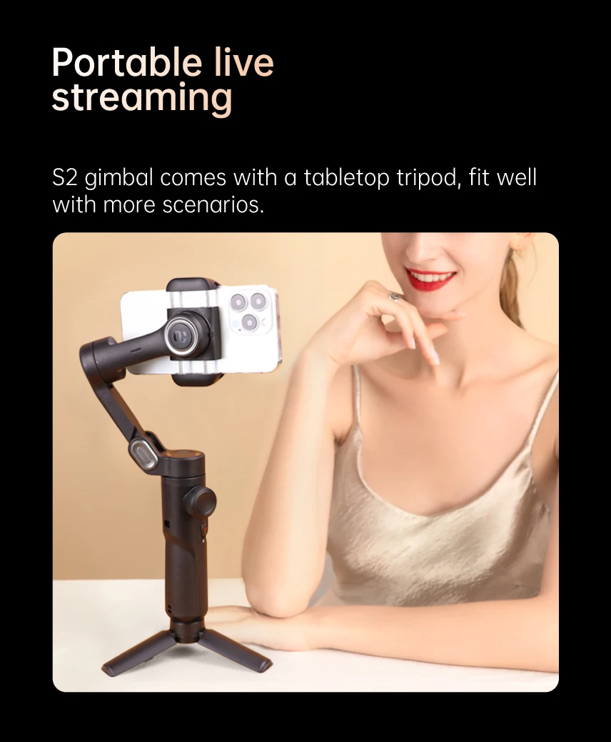 3-Axis Gimbal Stabilizer for Smartphone Foldable Handheld Phone Video Record Vlog Anti-Shake Stabilizer PTZ for iPhone Android 3-Axis Gimbal Stabilizer for Smartphone Foldable Handheld Phone Video Record Vlog Anti-Shake Stabilizer PTZ for iPhone Android