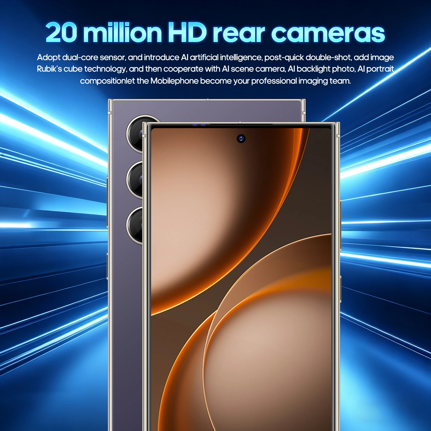 FUFFI S26 Pro Smartphone Android 12GB RAM 512GB ROM 6.8 Inch Cellphone 720x1600HD 8+20MP 4100mAh Battery 5G Network Mobile Phone