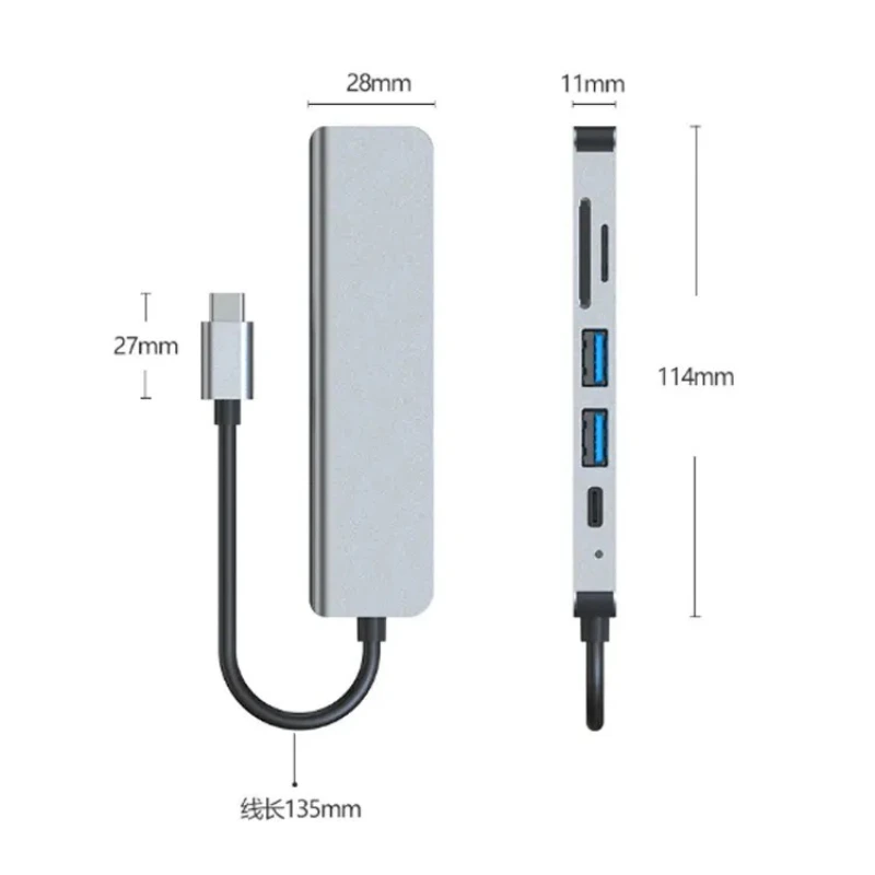 USB C Hub to 4K HDMI-Compatible USB 3.0 2.0 Type C PD Charging Dock for MacBook iPad Samsung S10 Dex TV Mouse Keyboard U Disk