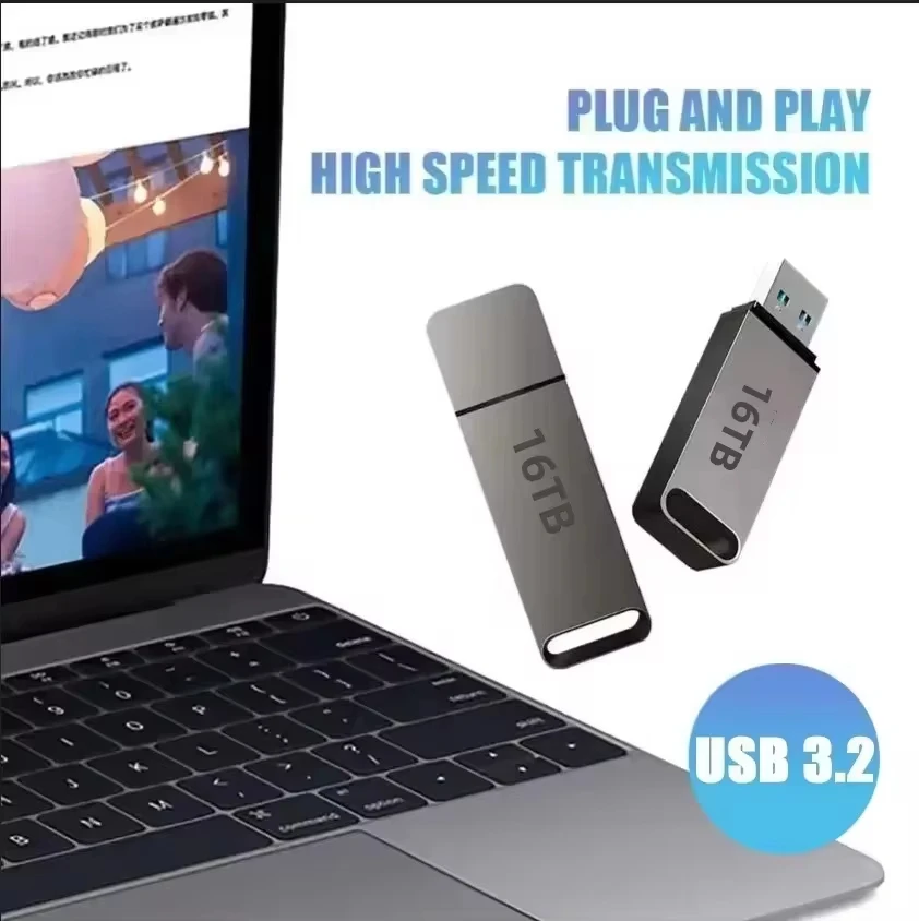 NEW 16TB Metal Flash Drive USB3.2 High Speed Transfer Large Capacity Portable USB Memory Pen Drive For Phone Computer Car U Disk NEW 16TB Metal Flash Drive USB3.2 High Speed Transfer Large Capacity Portable USB Memory Pen Drive For Phone Computer Car U Disk