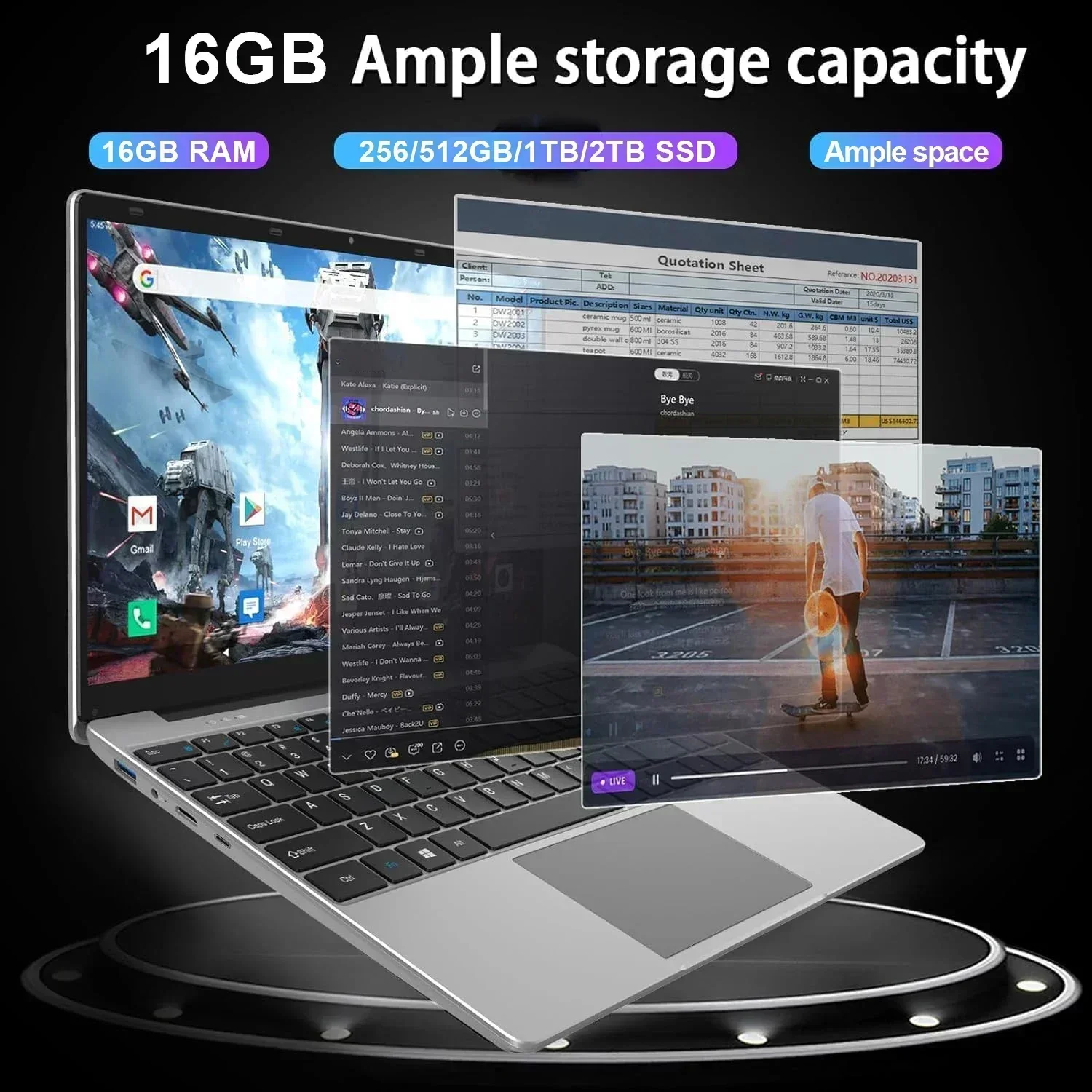 Intel Core i9 10980HK 14.1 Inch Pro Laptop 8C 16T 2.4GHz Base 5.3GHz Boost 16MB 45W 32GB RAM 2TB M.2 SSD Gaming Office