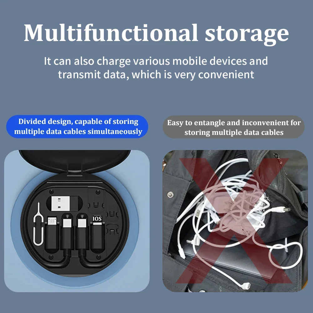 Multi USB Type C to C 60W Charging Adapter Cable Kit USB C to Lighting Conversion Set USB A & Type C to Micro/Type C/Lighting