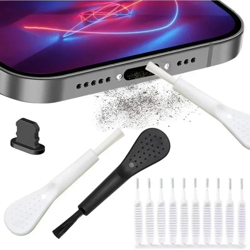 Mobile Phone Speaker Charging Port Cleaning Set Dust Plug for iPhone 16 15 14 Earphones Clean Kit Brush for Samsung Xiaomi