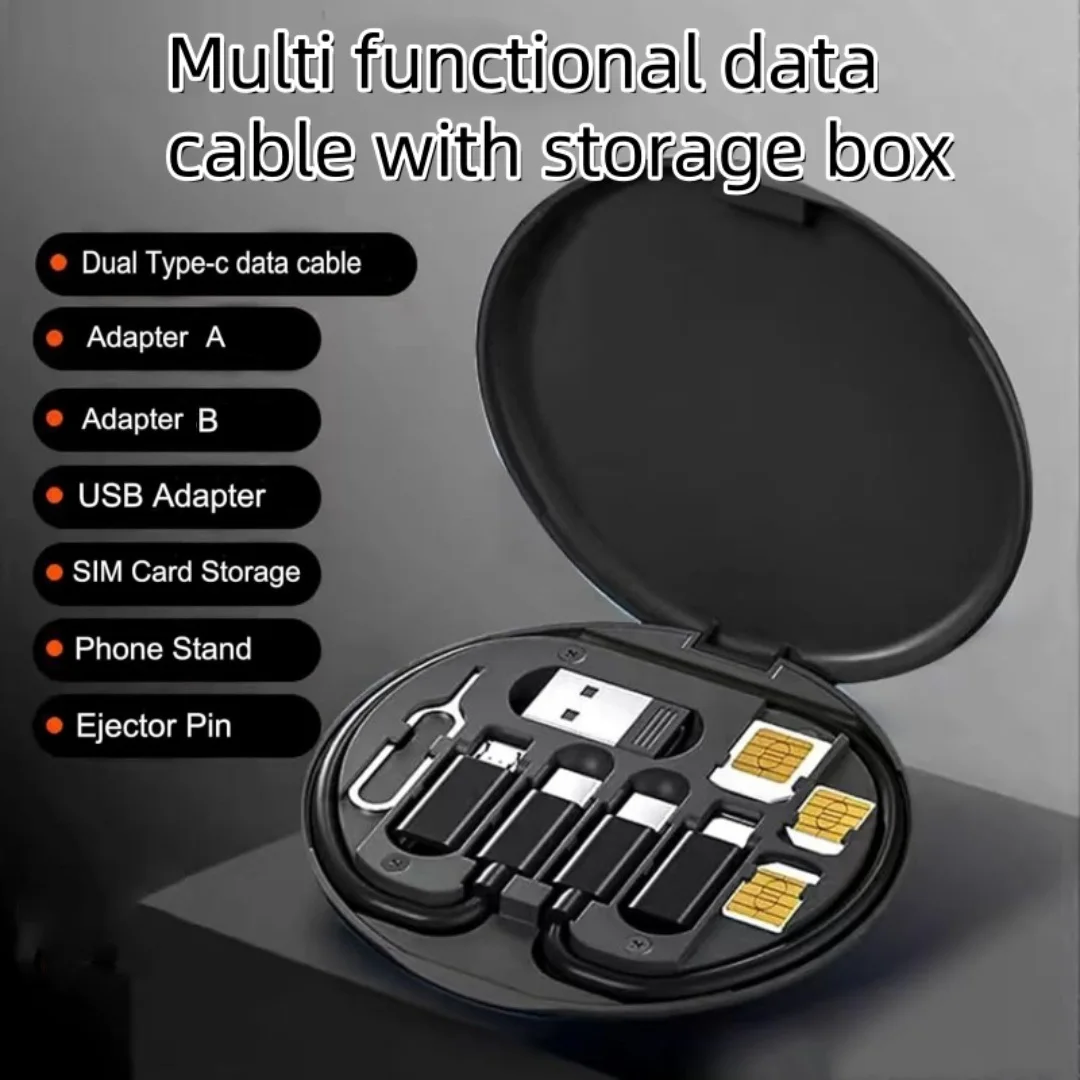 USB Data Cable with Fast Charging Function and Storage Box Multifunctional Digital and Electronic Small Accessories Storage Box USB Data Cable with Fast Charging Function and Storage Box Multifunctional Digital and Electronic Small Accessories Storage Box