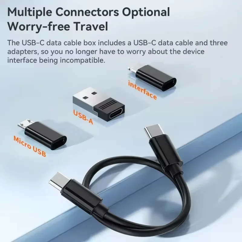 New 4in1 PD 60W USB C To USB Type C Cable Data Cord For Iphone Macbook Laptop Micro USB Type C Cable OTG Set Box Card Pin Holder
