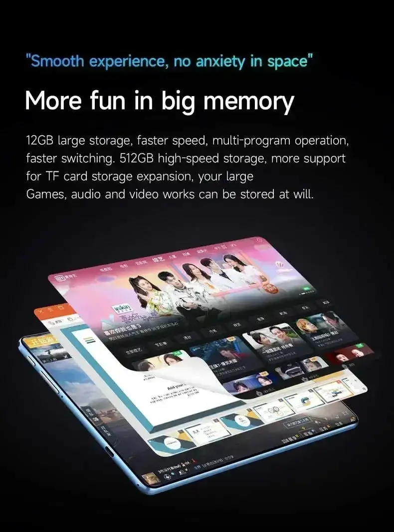 2026 New Pad Air PRO Global Version Tablet PC 24GB+2TB Large Storage Android 16 20000mAh Battery 5G WIFI HD Screen Gaming Tab PC
