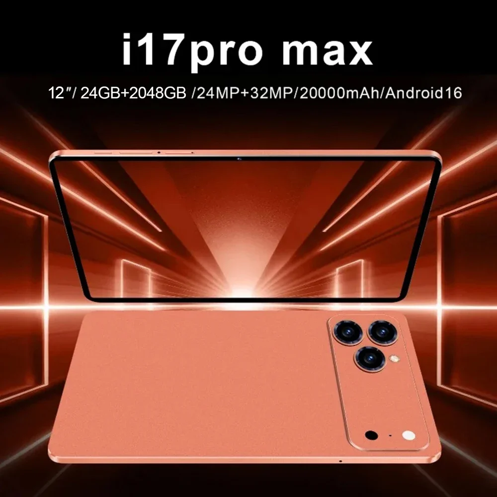 Original NEW iPad 17 Pro Max 12-Inch 5G Tablet PC 20000mAh 24GB 2T Android16 Snapdrago 8gen3 5G Dual SIM Call WIFI Global Tablet