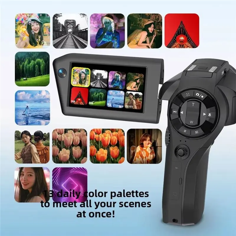 FULL-8K Digital DV Camera, 75MP Video Camcorder With Dual Lens 16X Digital Zoom Rotatable Screen Remote Control For Vlogging