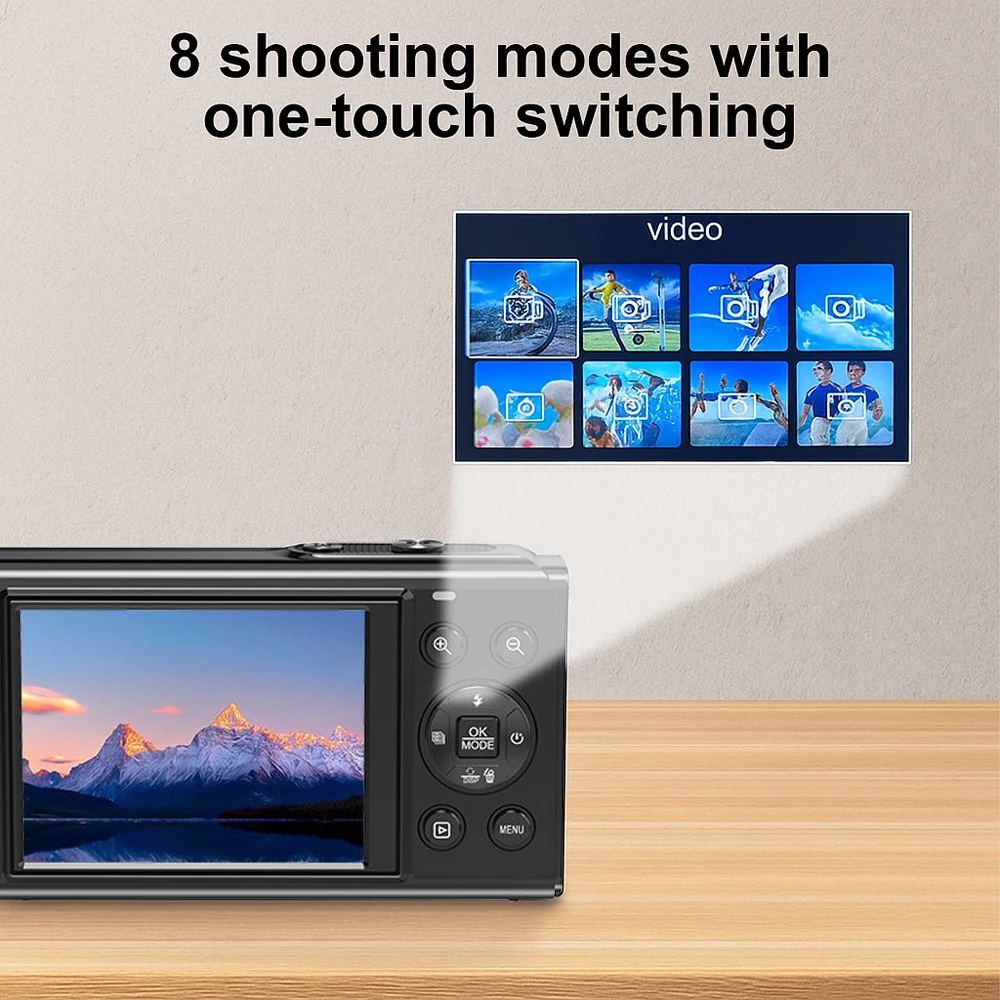 Ourlife Digital Camera 5K 80MP 18X Digital Zoom Dual IPS Screen Camera WIFI Cam Vintage Vlog Video Recorder for Photography