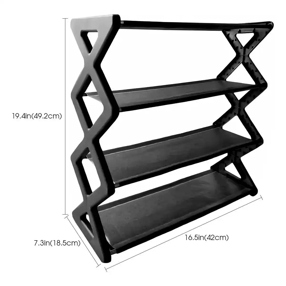 Hot 4-Tier X-Type Shoe Storage Rack, Dorm Rooms Multifunctional X-shaped Dust-proof Storage Rack for Entryways Hallways Bedrooms