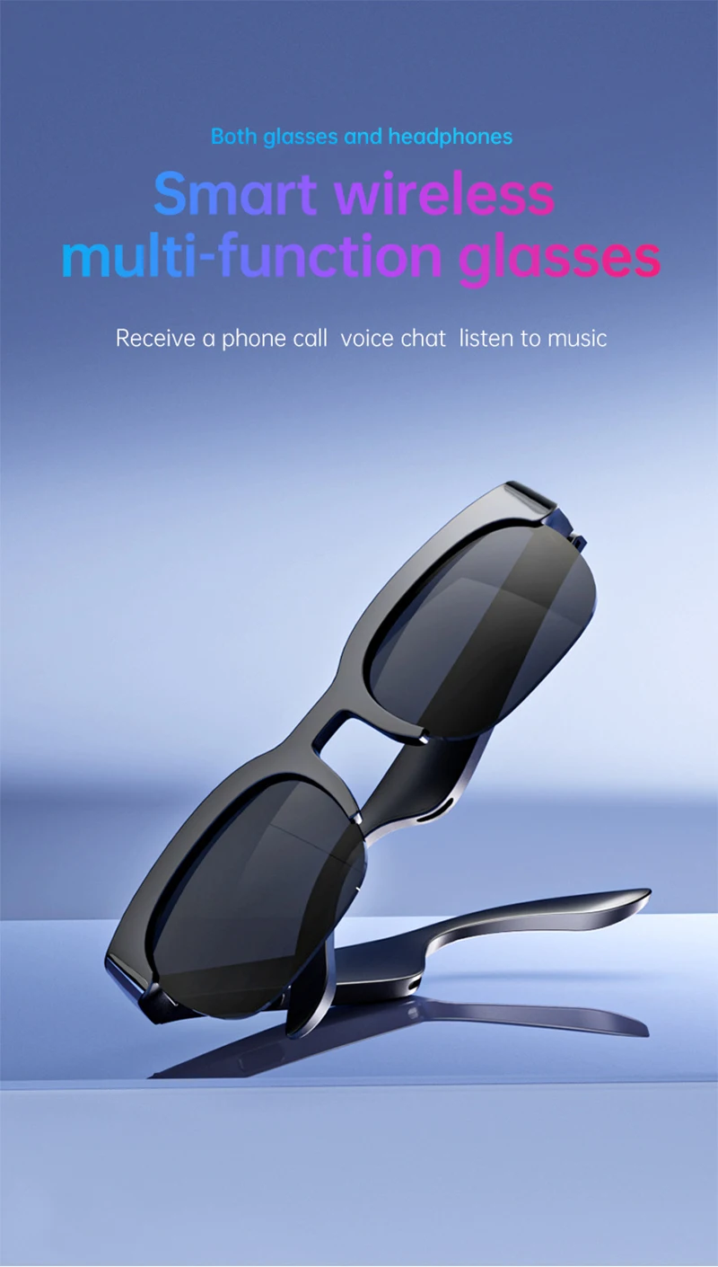 2026 New Smart Glasses AI Translation Bluetooth Conversation Recording Listening To Music Smart Sunglasses for Men Women