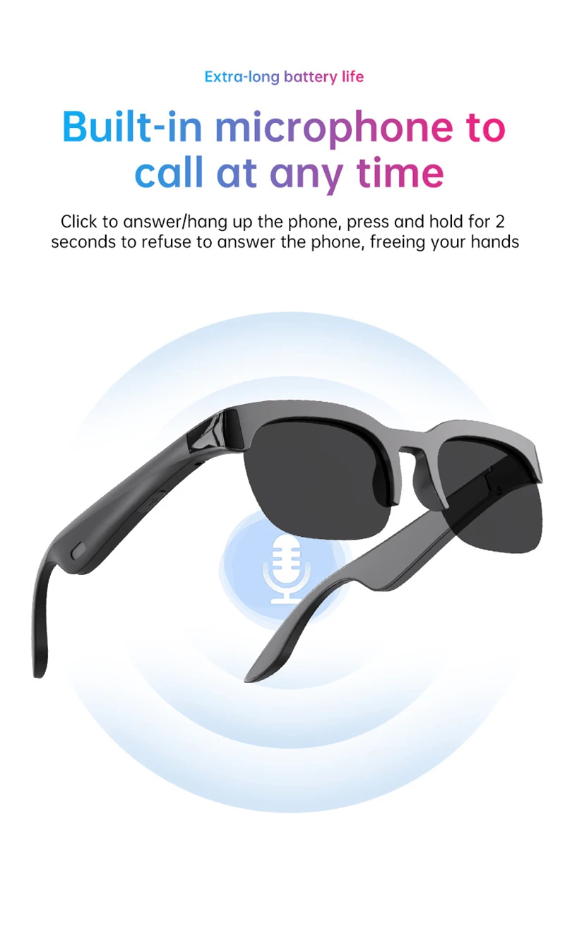 2026 New Smart Glasses AI Translation Bluetooth Conversation Recording Listening To Music Smart Sunglasses for Men Women