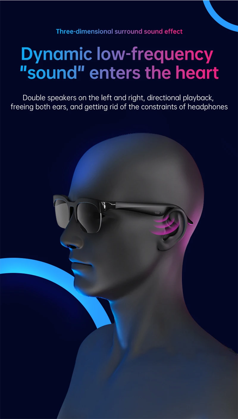 2026 New Smart Glasses AI Translation Bluetooth Conversation Recording Listening To Music Smart Sunglasses for Men Women