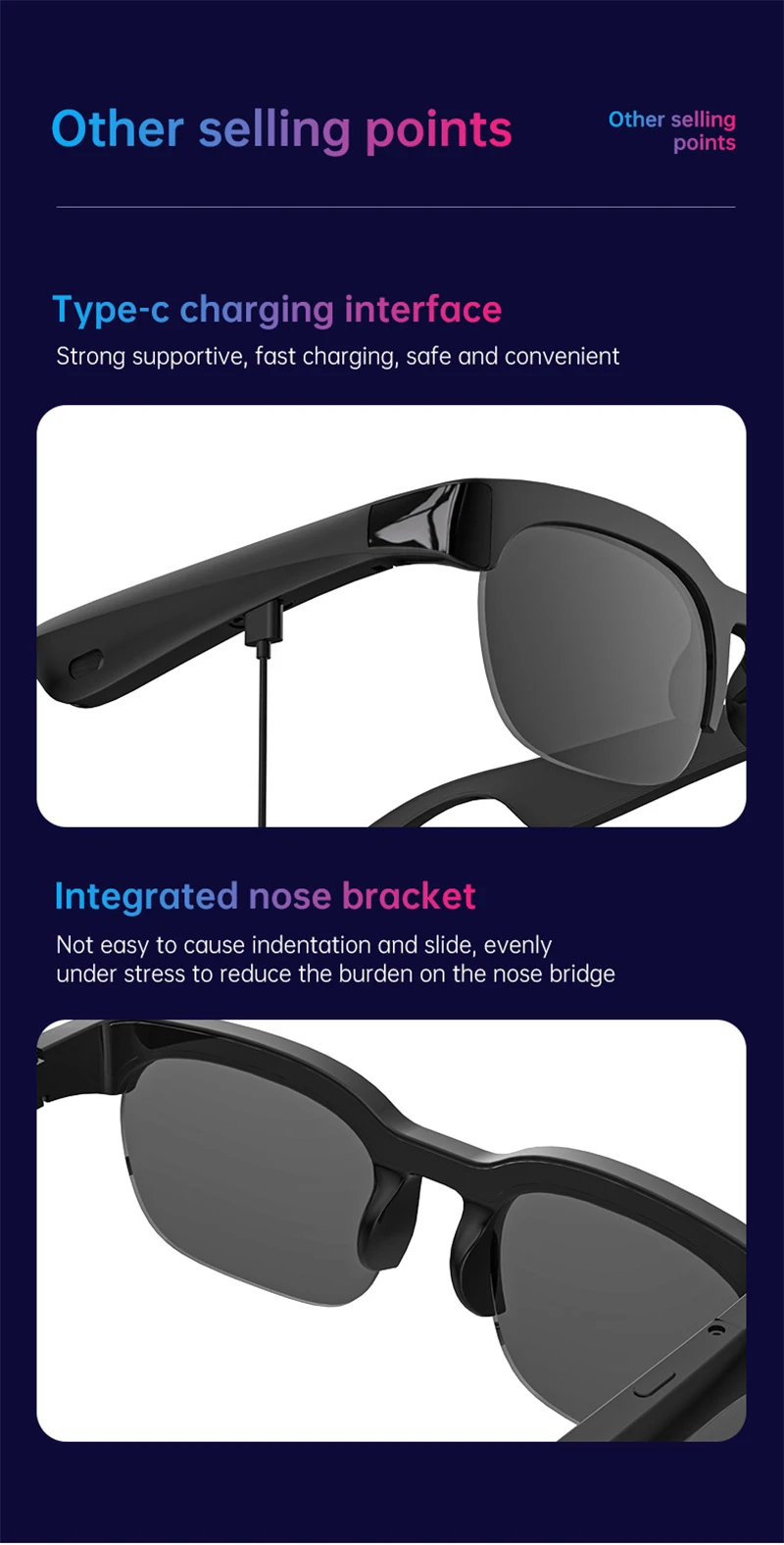 2026 New Smart Glasses AI Translation Bluetooth Conversation Recording Listening To Music Smart Sunglasses for Men Women