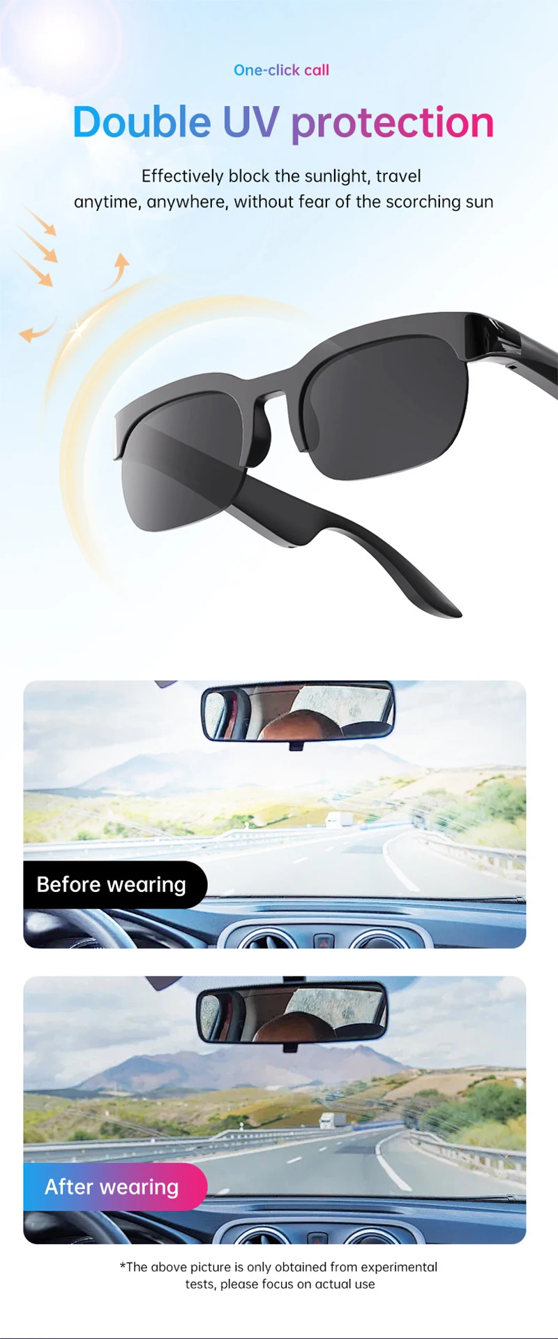 2026 New Smart Glasses AI Translation Bluetooth Conversation Recording Listening To Music Smart Sunglasses for Men Women