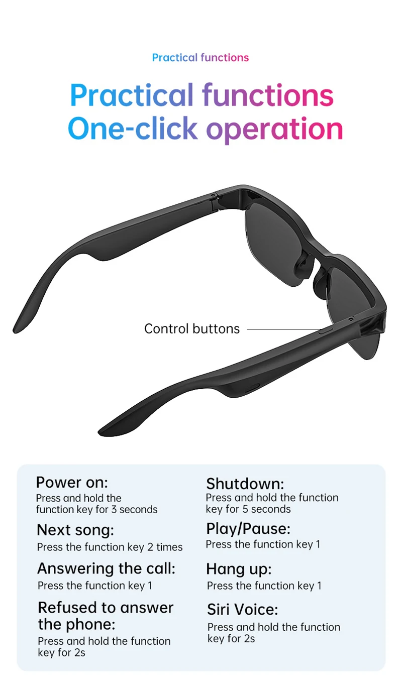 2026 New Smart Glasses AI Translation Bluetooth Conversation Recording Listening To Music Smart Sunglasses for Men Women