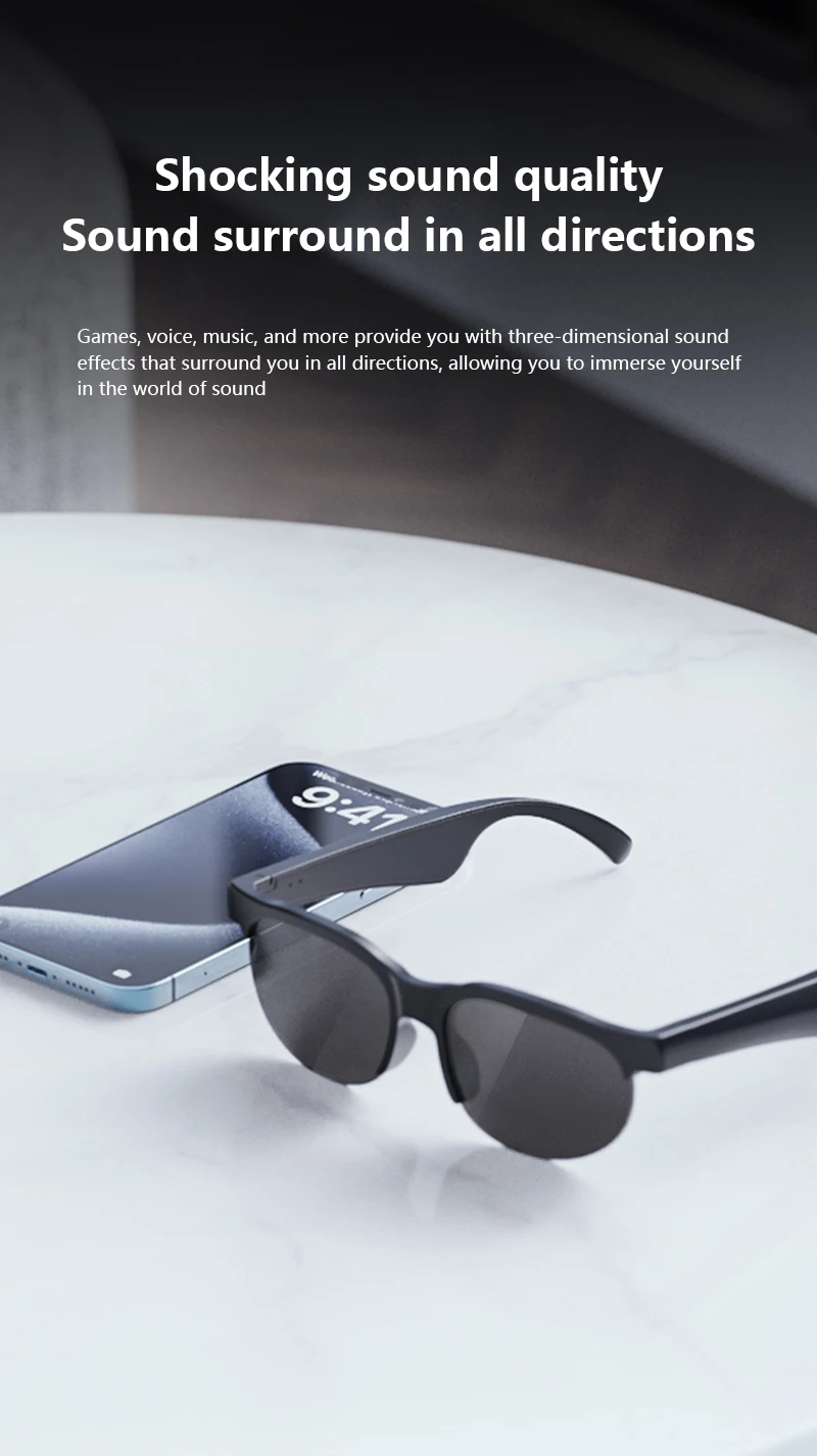 2026 New Smart Glasses AI Translation Bluetooth Conversation Recording Listening To Music Smart Sunglasses for Men Women