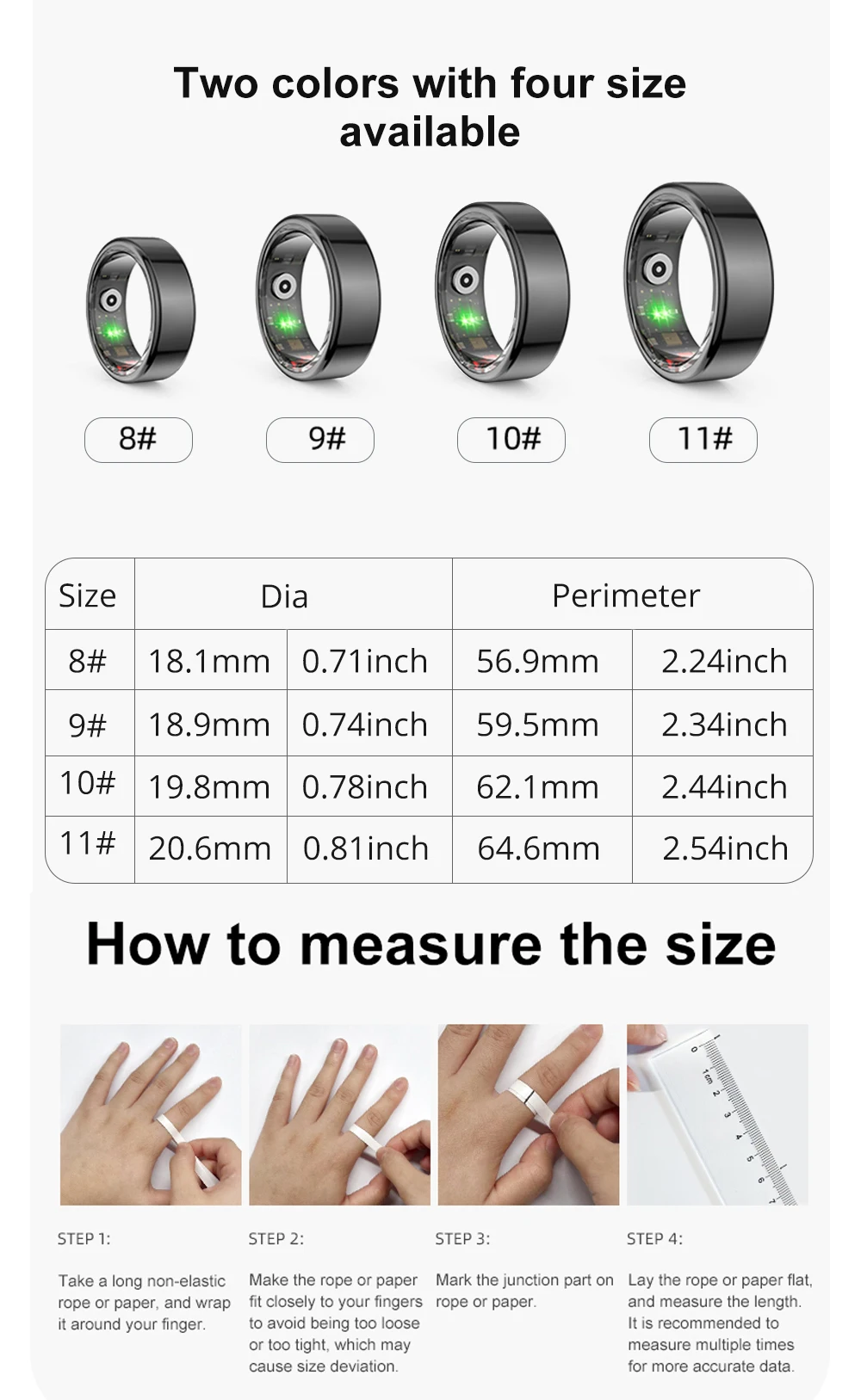 [2024 ] COLMI R02 Smart Ring Military Grade Titanium Steel Shell Health Monitoring IP68 & 5ATM Waterproof Multi-sport Modes