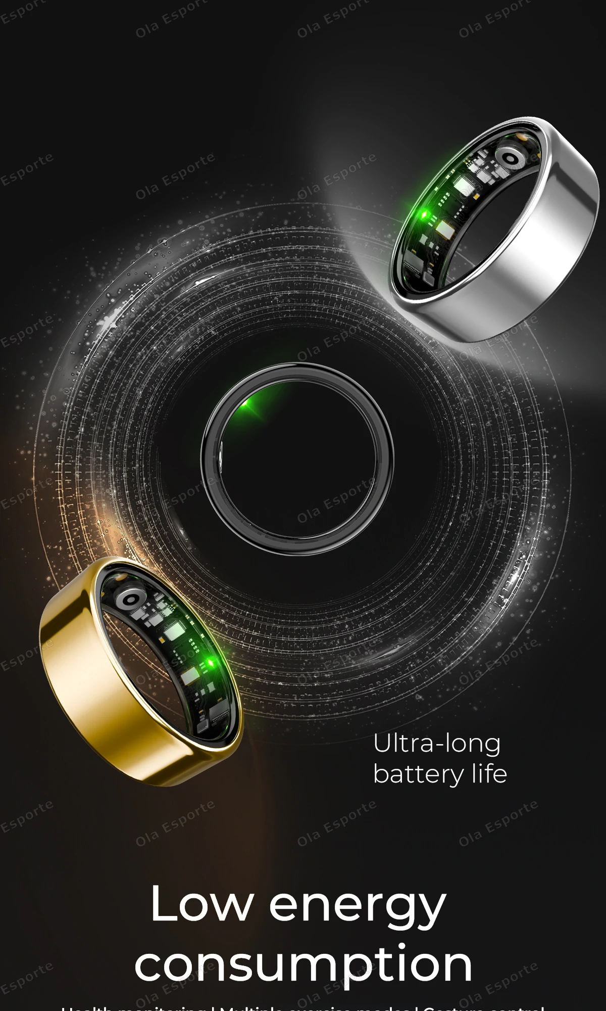 New R09 Smart Ring Men Women with Charging Case,Heart Rate Blood Oxygen,Skin Temperature Monitor,5ATM Waterproof For Android IOS