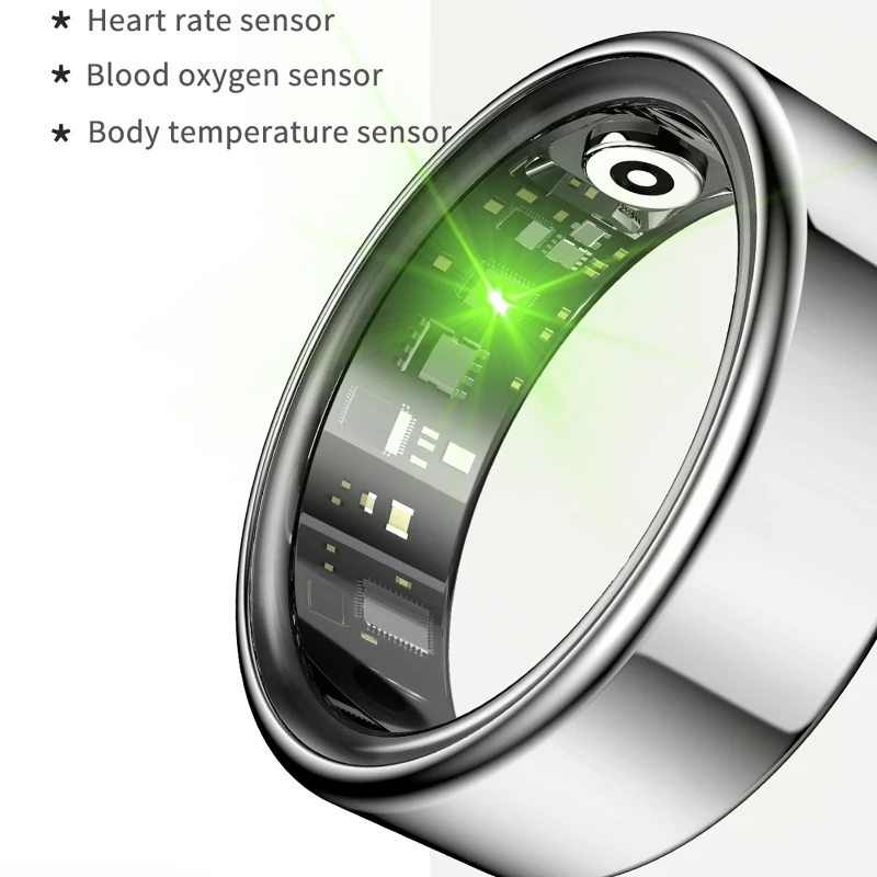 2026 Smart Ring Blood Pressure Heart Rate Sleep Monitoring Smartring IP68 & 5ATM Waterproof Multi-sport Mode Smartring Man Women