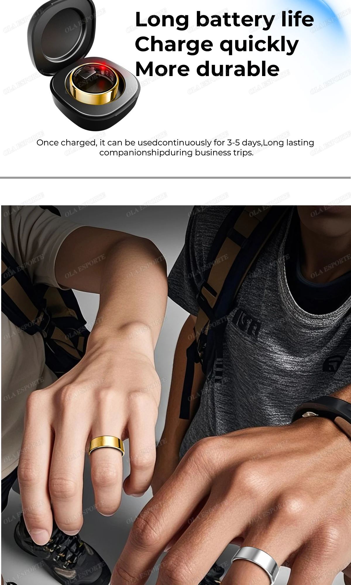 2026 Smart Ring Blood Pressure Heart Rate Sleep Monitoring Smartring IP68 & 5ATM Waterproof Multi-sport Mode Smartring Man Women