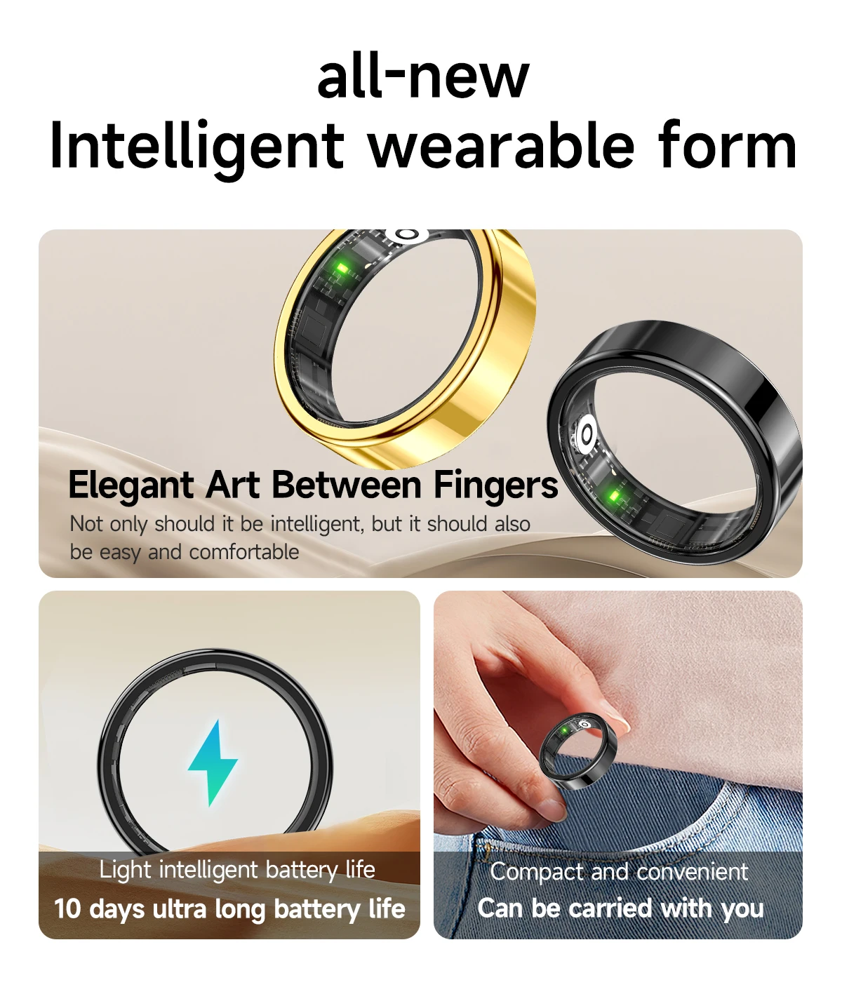 2026 New Smart Ring Heart Rate Blood Pressure Sleep Monitoring Motion Tracking IP68 Waterproof Men Women Smart Ring Holiday Gift 2026 New Smart Ring Heart Rate Blood Pressure Sleep Monitoring Motion Tracking IP68 Waterproof Men Women Smart Ring Holiday Gift
