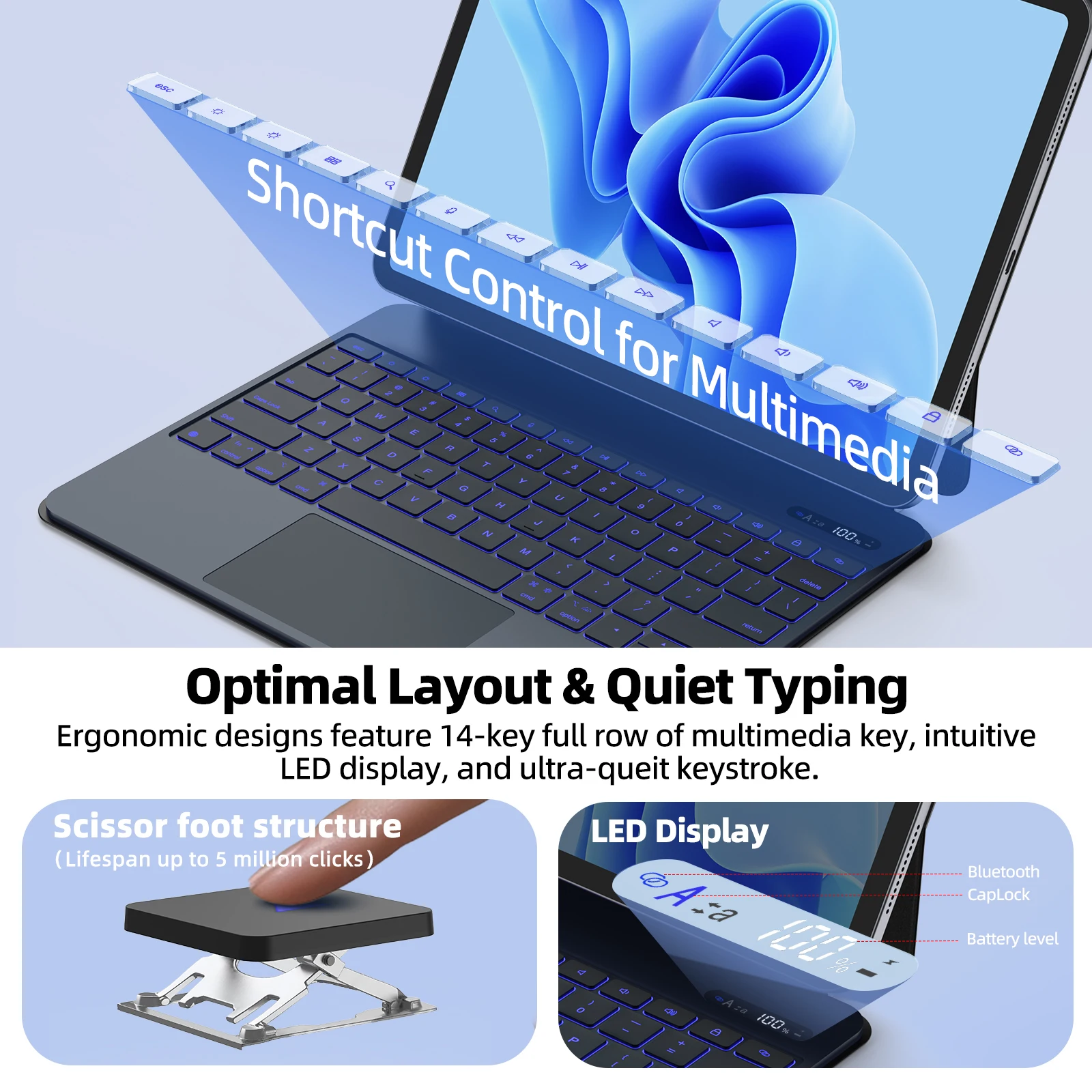 GOOJODOQ Ultra Thin Magic Keyboard for iPad Pro 11 Air 11 M3/M2 Pro 12.9 Pro 13 Pad A16 Glass Trackpad Aluminum Alloy Keyboard GOOJODOQ Ultra Thin Magic Keyboard for iPad Pro 11 Air 11 M3/M2 Pro 12.9 Pro 13 Pad A16 Glass Trackpad Aluminum Alloy Keyboard