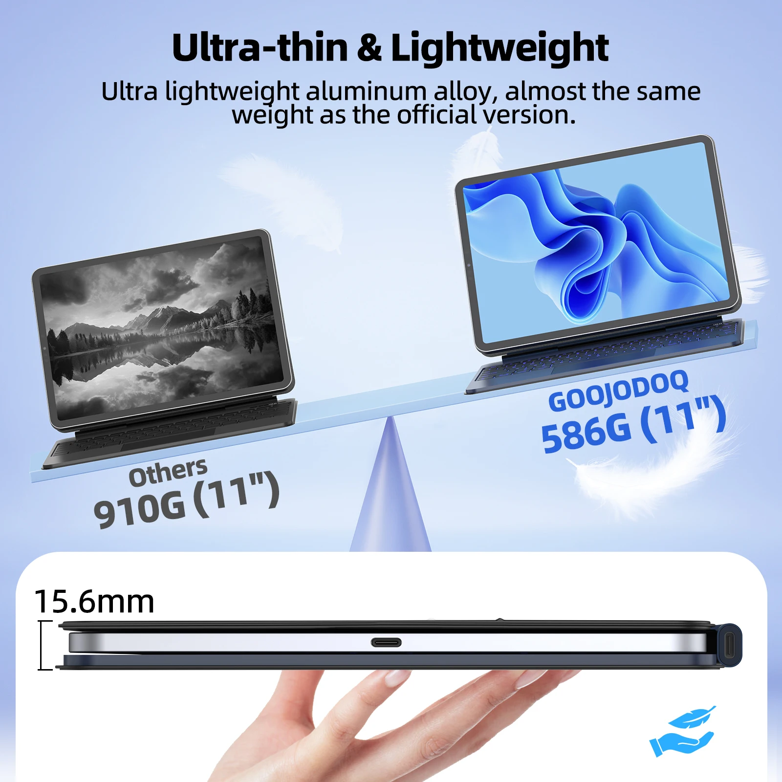 GOOJODOQ Ultra Thin Magic Keyboard for iPad Pro 11 Air 11 M3/M2 Pro 12.9 Pro 13 Pad A16 Glass Trackpad Aluminum Alloy Keyboard GOOJODOQ Ultra Thin Magic Keyboard for iPad Pro 11 Air 11 M3/M2 Pro 12.9 Pro 13 Pad A16 Glass Trackpad Aluminum Alloy Keyboard