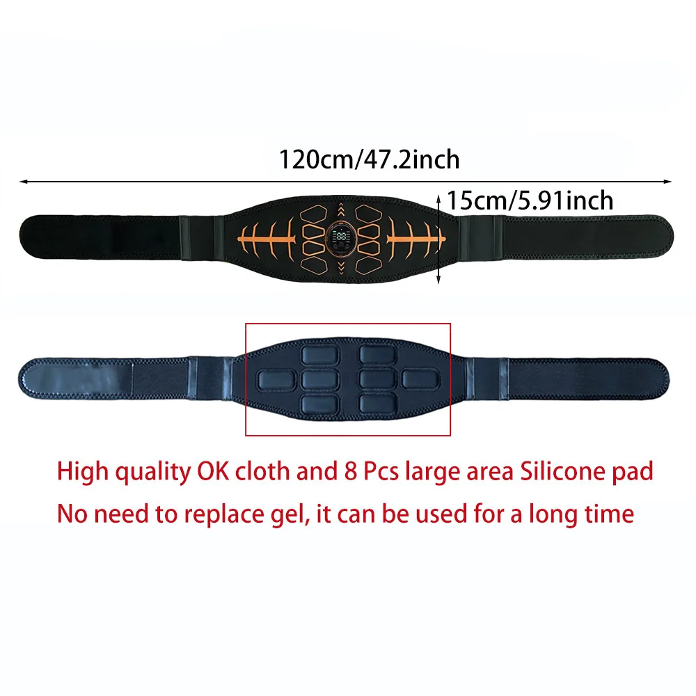 Smart Muscle Toner Abdominal Toning Belt Abs Trainer USB Recharge Body Massager Home Gym Training Fitness Equipment