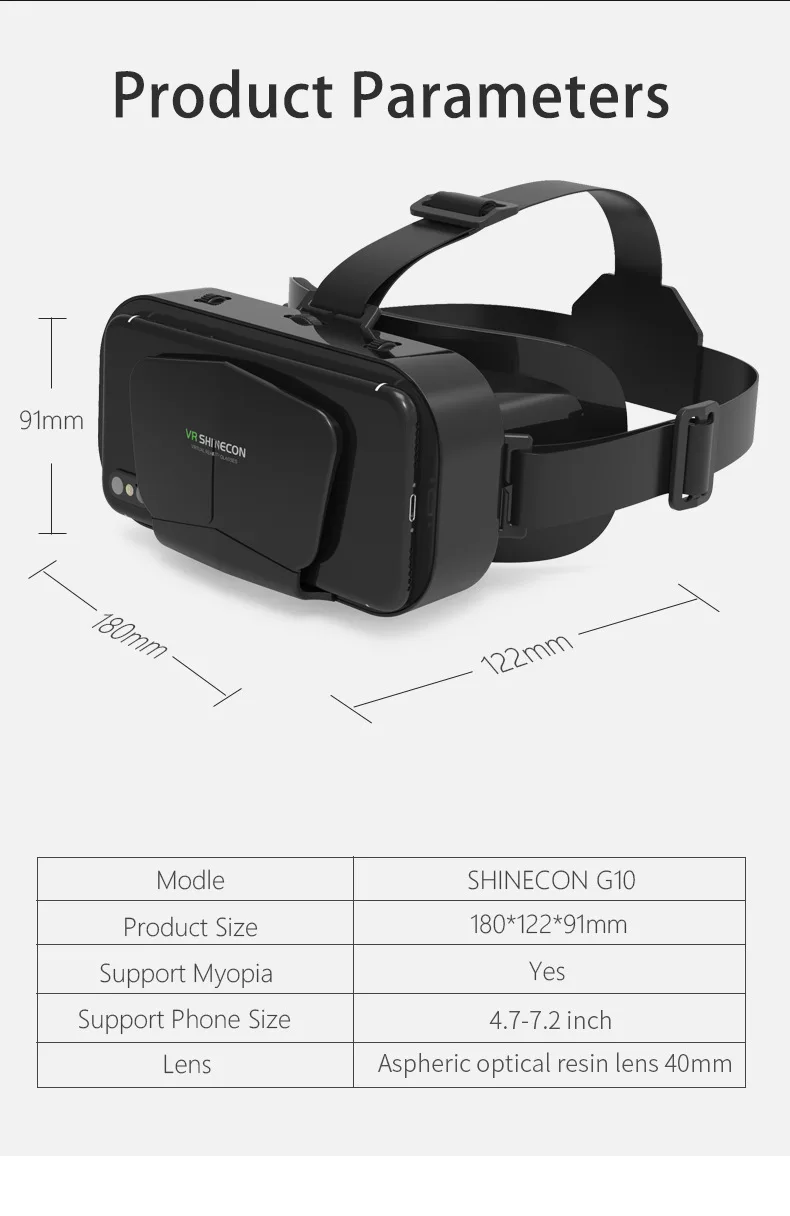 VR Glasses 3D Virtual Reality Headset Devices Helmet Lenses Goggles Smart For Smartphones Phone Cell Mobile Game Viar Viewer Set