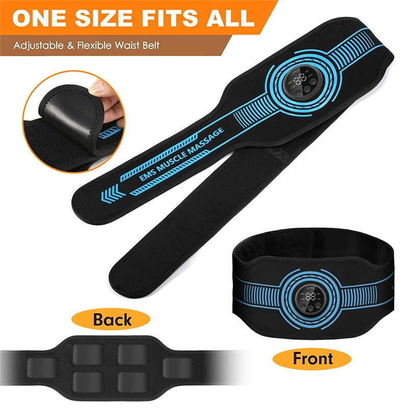 EMS Muscle Stimulation Belt Electric ABS Stimulator Trainer EMS Abdominal Exerciser Toning Belts Arm Leg Back Fitness Massager